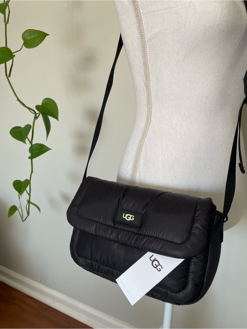 UGG Dalton Puff Crossbody Bag Nylon Black NWT